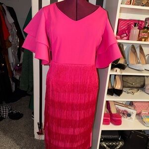 Elegant Pink Fringe Dress